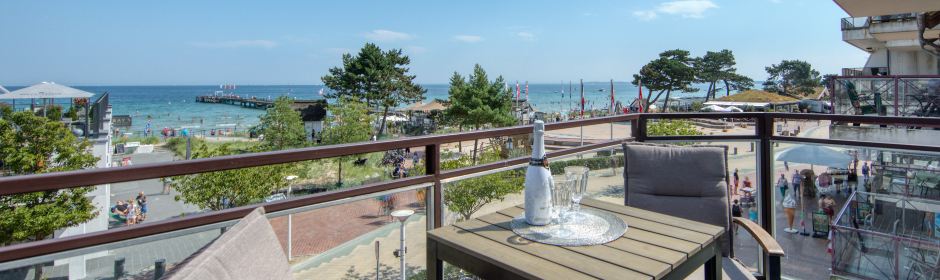 Ferienwohnung Meerblick in Scharbeutz Balkonblick